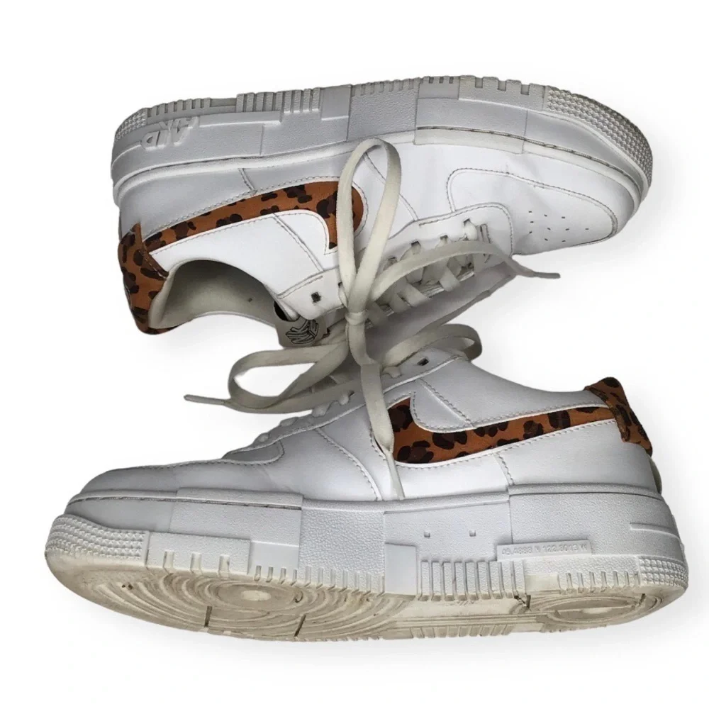 NIKE Air Force 1 Pixel SE Leopard Sneaker Size 8.